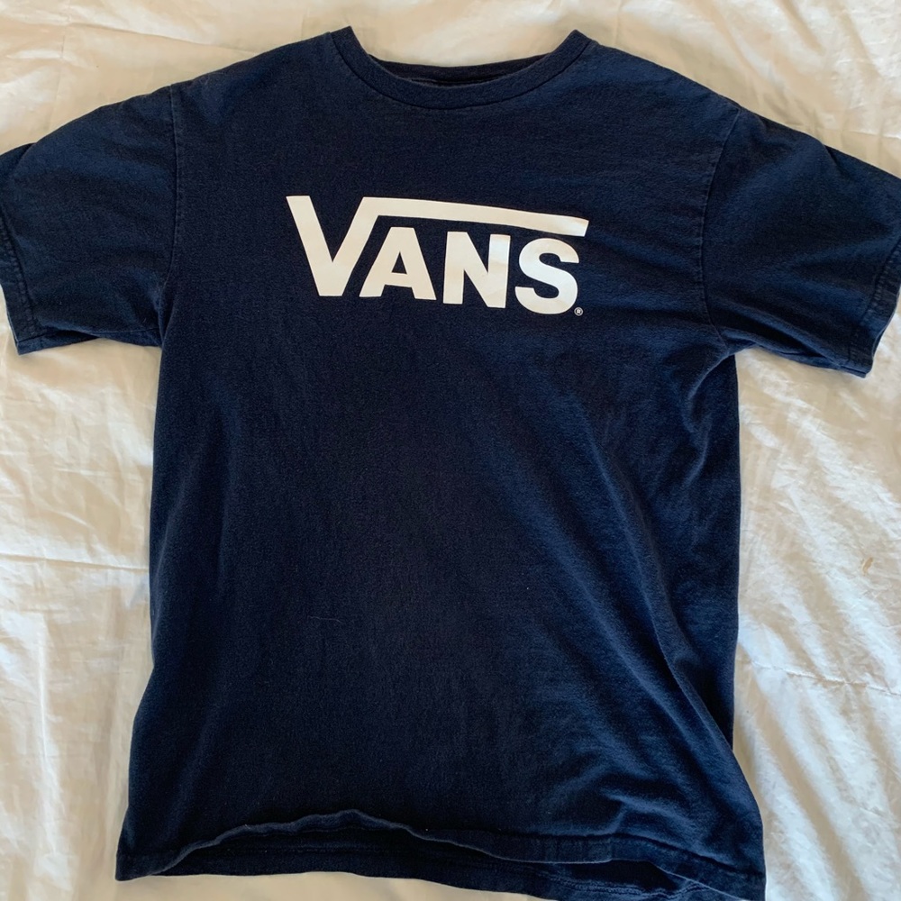 vans navy blue logo tshirt